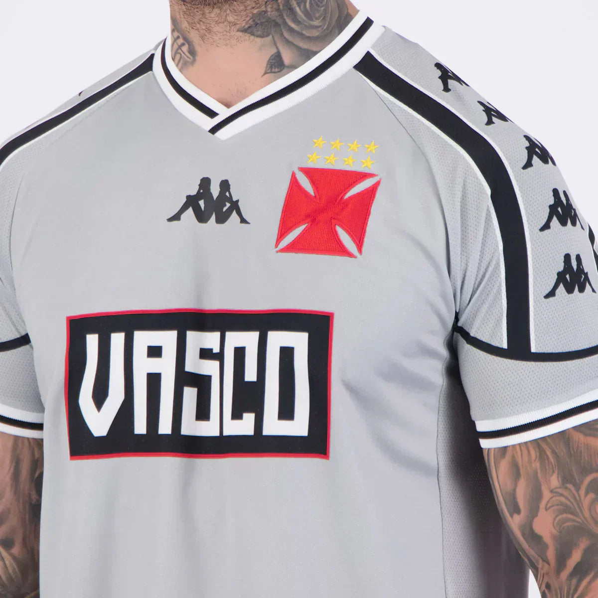 Camisa Kappa Vasco Aquecimento 2025 - detalhe da manga