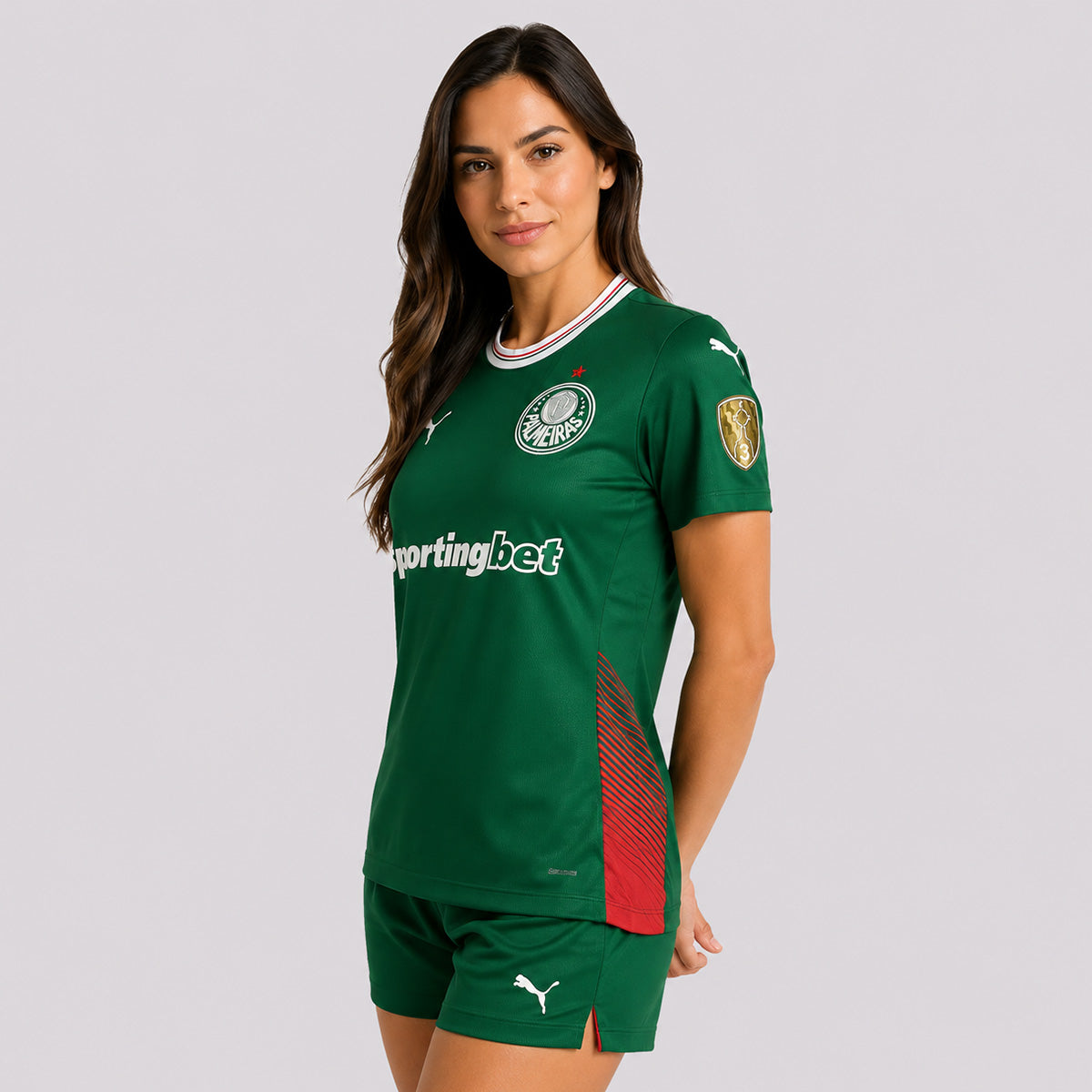 Camisa Puma Palmeiras I 2026 Feminina Patch Libertadores