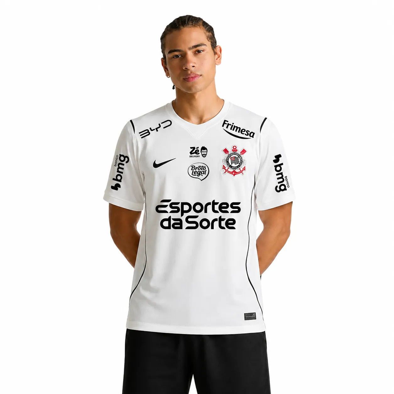 Camisa Corinthians I Com Patrocínios 26/27 - Versão Torcedor