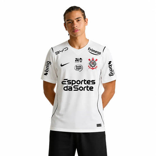Camisa Corinthians I Com Patrocínios 26/27 - Versão Torcedor