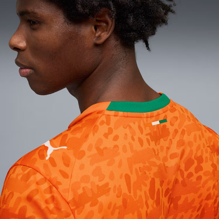 Camisa Costa do Marfim 2026/27 I - detalhe da gola