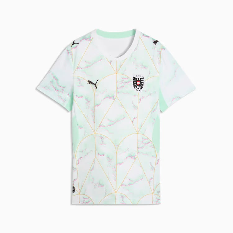 Camisa Feminina Áustria 2026/27 II - detalhe da gola