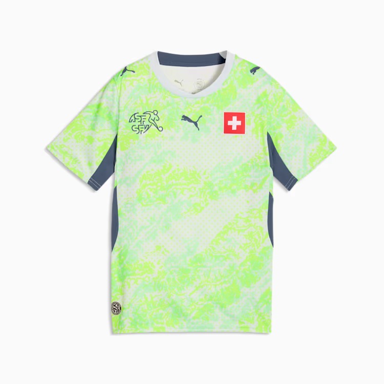 Camisa Infantil Suíça 2026/27 II - detalhe da manga