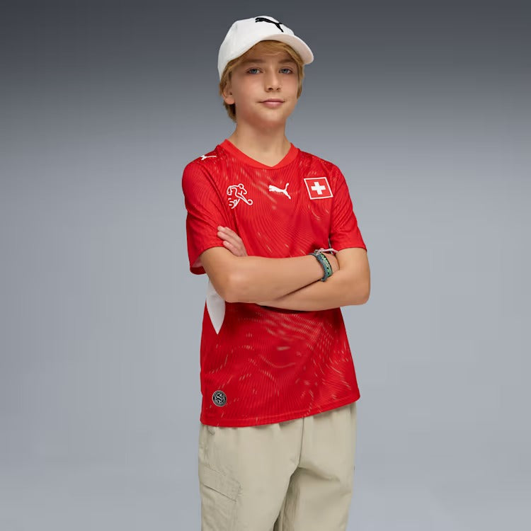 Camisa Infantil Suíça 2026/27 I - vista traseira
