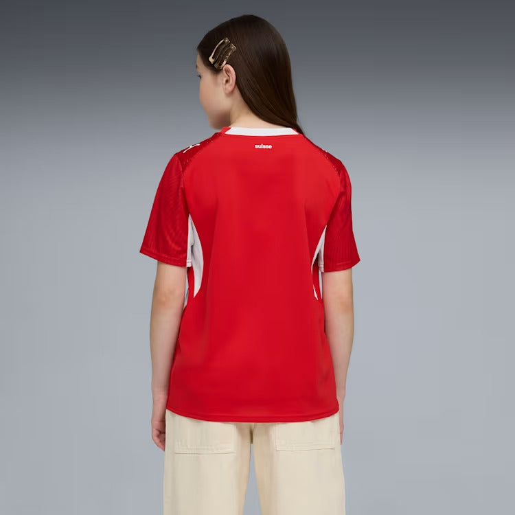 Camisa Infantil Suíça 2026/27 I - detalhe da gola
