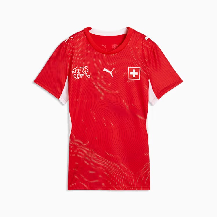 Camisa Feminina Suíça 2026/27 I - detalhe da manga