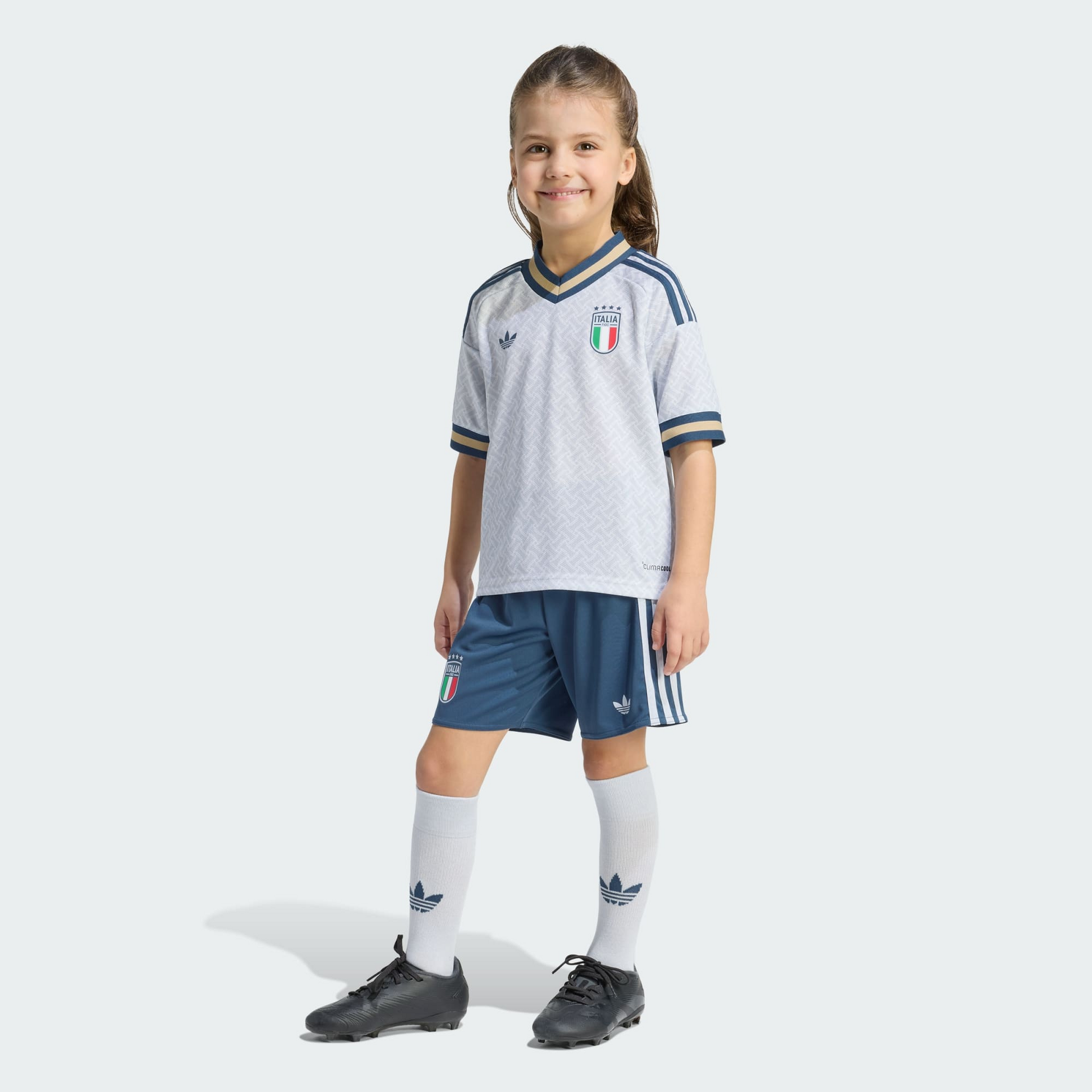 Conjunto Infantil Itália 2026/27 II Kit - detalhe da gola
