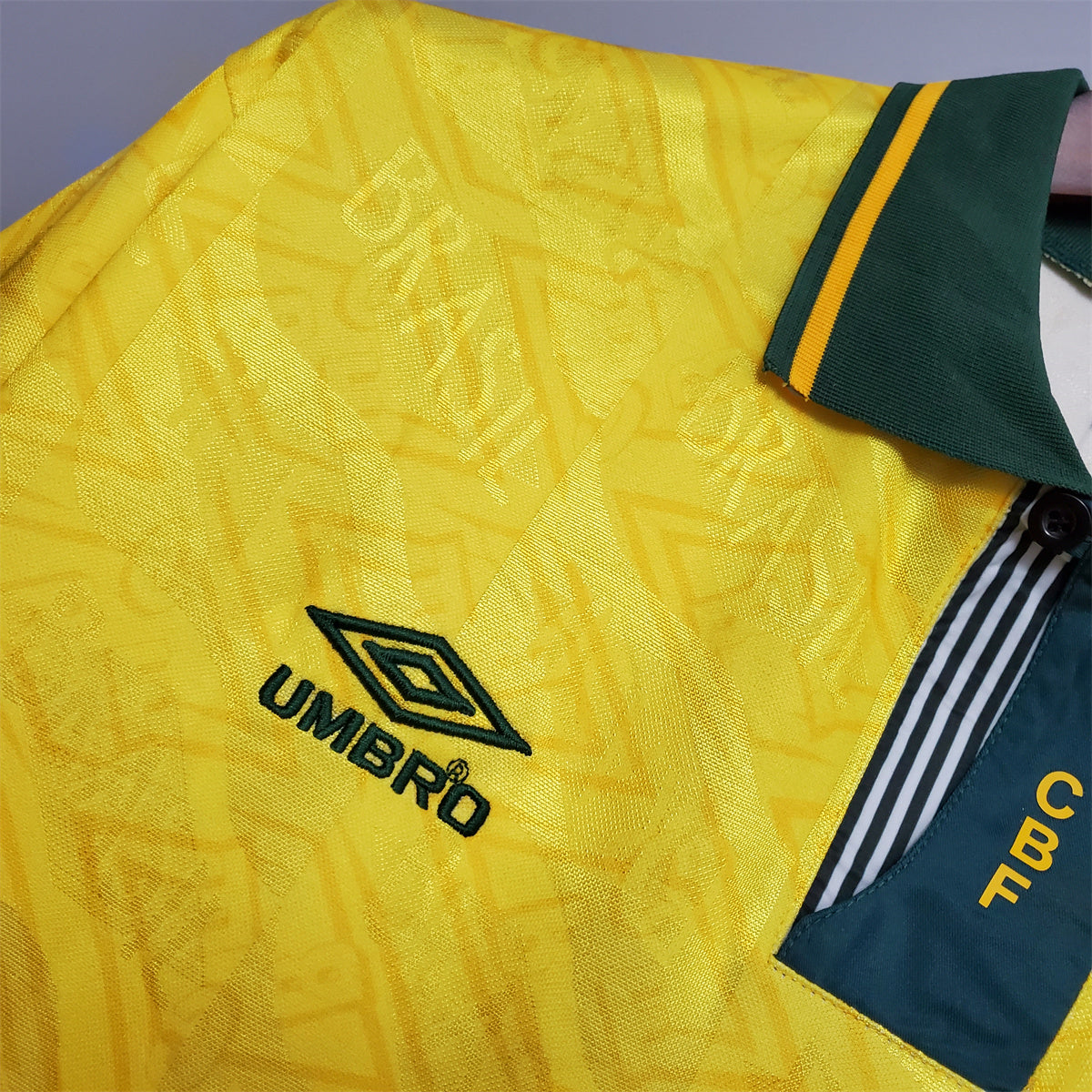 Camisa Seleção Brasil Home - Retrô 1991/92 - detalhe