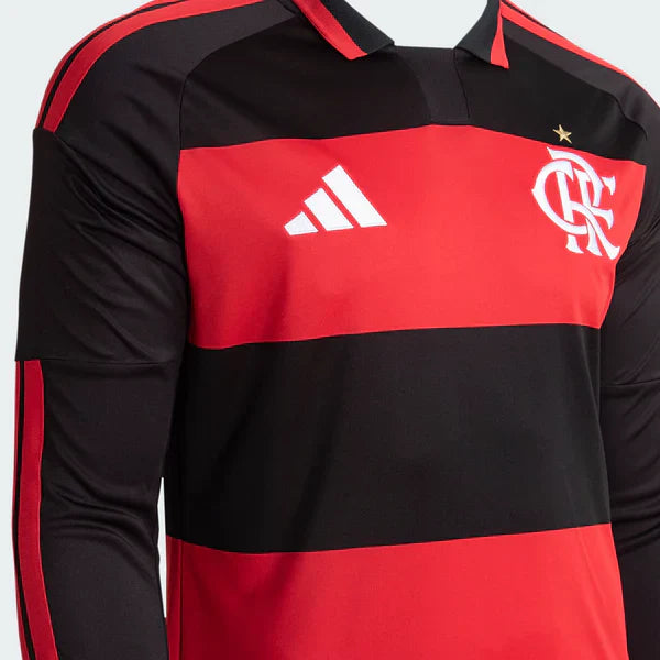 Camisa Manga Longa Flamengo I 2026/27 - detalhe da gola