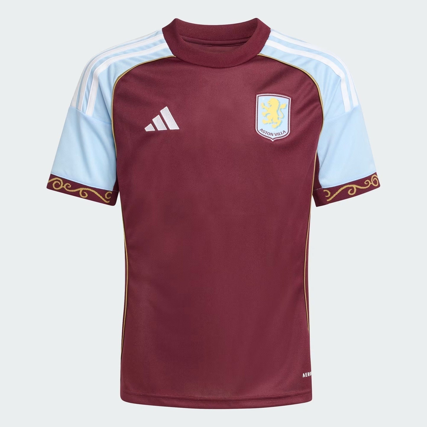 Conjunto Infantil Adidas Aston Villa 2025/26 I - detalhe da gola
