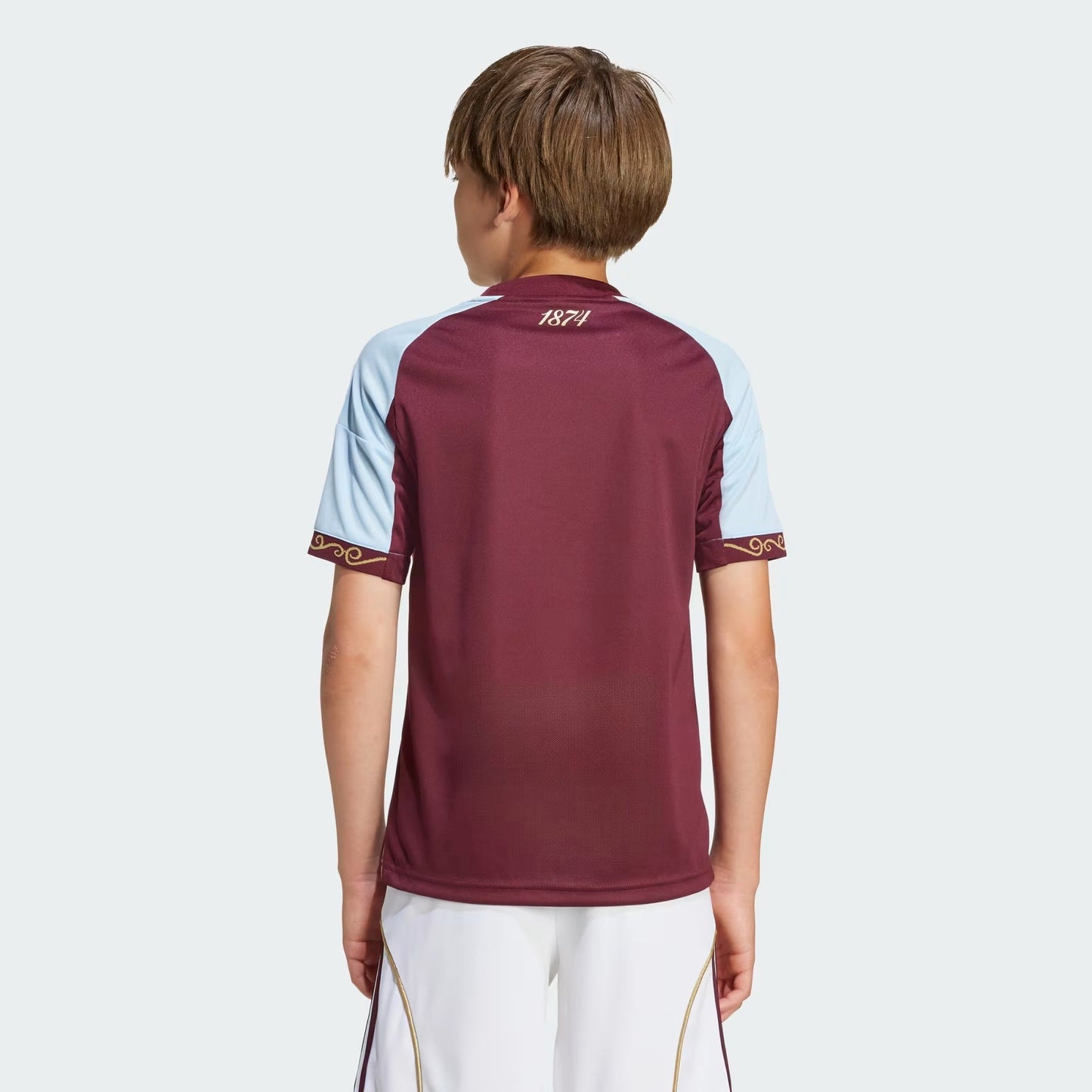 Conjunto Infantil Adidas Aston Villa 2025/26 I - detalhe da manga