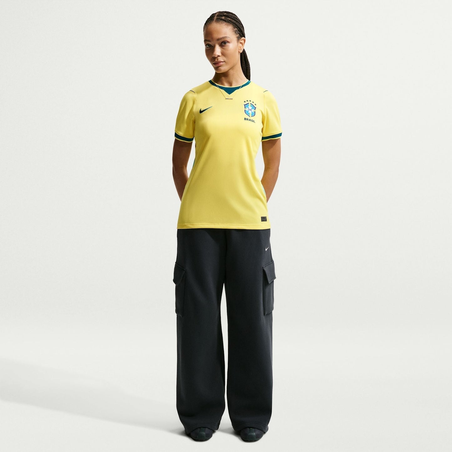 Camisa Feminina Seleção Brasileira 2026/27 I - detalhe da gola